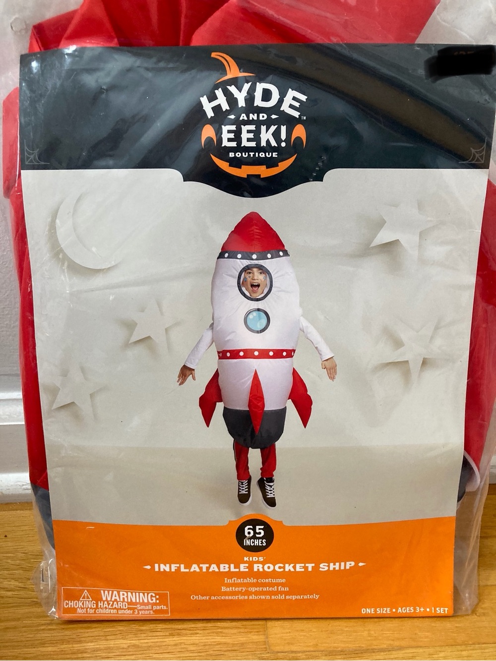 Hyde & EEK! Kids Red and White Inflatable Rocket Ship Costume